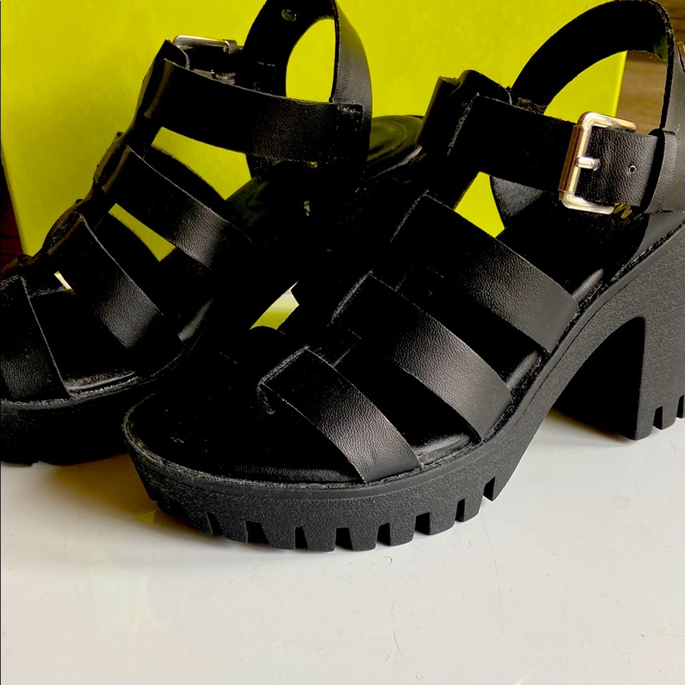 Black Strappy Platform Sandals